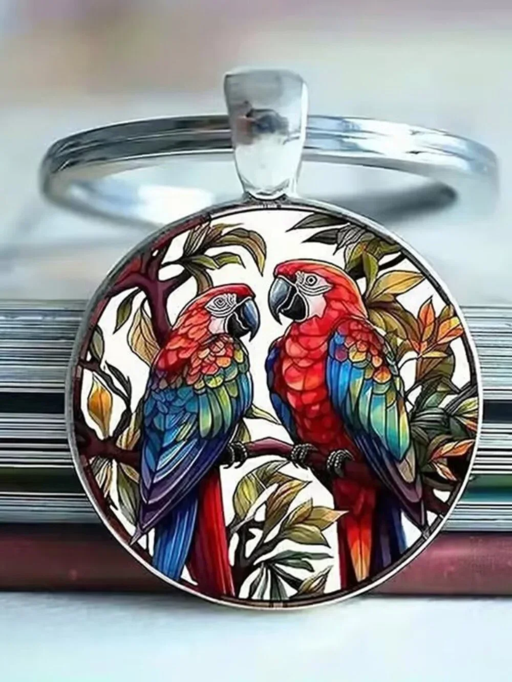 Stainless Steel PARROT Keyring Keychain Accessory
